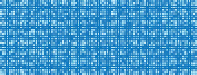 Aufkleber - Abstract geometric background with tiles. Blue pixel vector texture. Digital business background. Trend illustration