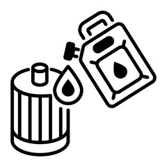 Sticker - Oil filter linear style icon 