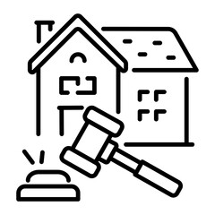 Canvas Print - Property auction icon in line style 