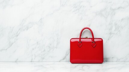 red shopping bag on snow