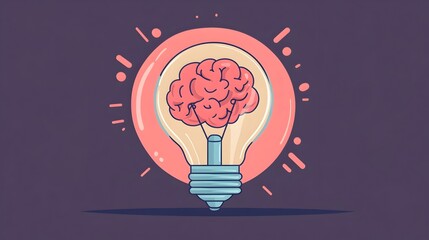 Poster - Innovative Brain Lighting Up in Bright Idea
