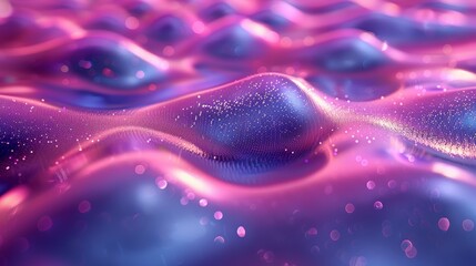 Poster - Colorful abstract texture featuring undulating waves in purple and blue with sparkling highlights