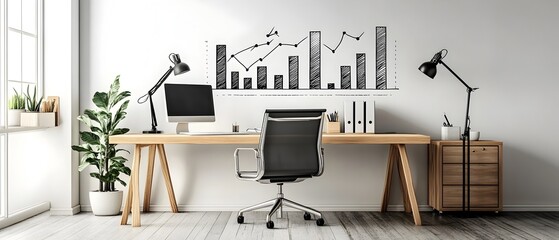 Poster - meticulously hand drawn bar graph visualizing quarterly business metrics and technical engineering d