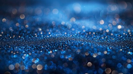Poster - Sparkling blue glitter on a textured surface illuminated by soft light