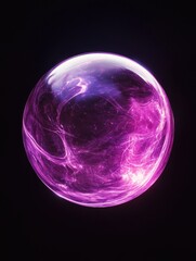 Poster - Purple sphere on black background