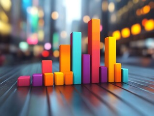Poster - Vibrant of a Colorful Bar Graph Infographic Featuring Bold Typography and an Engaging Contemporary Data Visualization Design