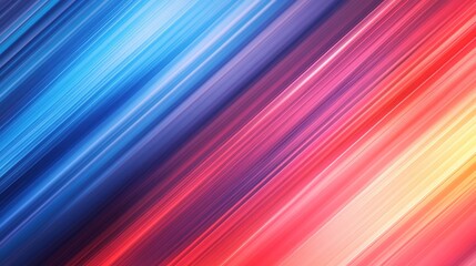 Fototapete - Diagonal stripes in a gradient from red to blue, creating a vibrant and dynamic abstract background