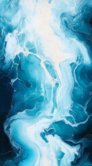 Poster - Mesmerizing Oceanic Marble Texture, Abstract Fluid Wave Patterns, Serene Blue and White Marble Effect, Artistic Water-Inspired Design for Creative Backgrounds and Unique Artistic Projects