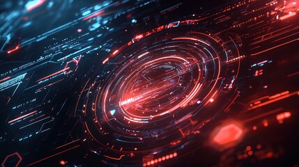 Cybernetic Interface: A mesmerizing abstract background with glowing red and blue lines, creating a futuristic and dynamic visual.
