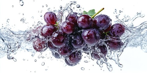 Poster - Grapes Splashing into Water