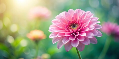 Canvas Print - Close-up of a delicate pink flower in full bloom, pink, flower, nature, beauty, bloom, close-up, petals, vibrant, pastel