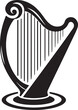 © vctrgrphy - Musical Harp logo design, icon, silhouette