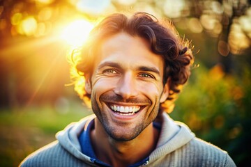 Warm and uplifting image of a beaming individual with a radiant, natural smile, conveying joy, happiness, and a sense of wellbeing, perfect for positivity themes.