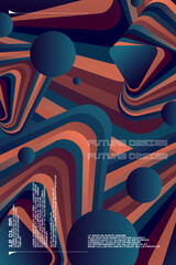 Poster - Template for text information. A composition of geometric shapes. Vector illustration. Graphic elements for design and creativity. Modern poster. Abstract background.