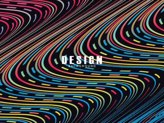 Futuristic abstract technology shining gradient blue light lines with modern stripes pattern dark blue background. Vector minimal line background with text for social media covers, headers, etc.