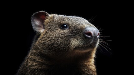 Sticker - A Close-Up Portrait of a Curious Wombat