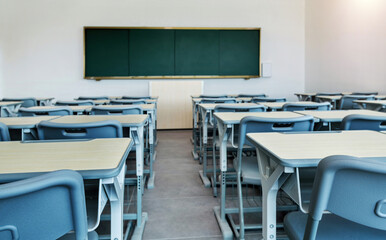 Wall Mural - Modern classroom with desks and chairs