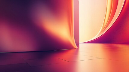 Wall Mural - Abstract Light and Form: A captivating abstract image of vibrant, glowing, and flowing lines. The light, almost neon, casts an ethereal glow on the surface