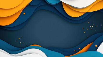 Poster - Dive into a modern navy blue backdrop featuring abstract shapes and cartoonstyle textures for an artistic flair.