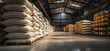 © Daniel - Warehouse with bags of corn or rice in storage facility