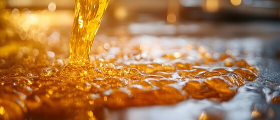Poster - photography concept showcasing the intricate and dynamic process of refining and processing raw materials into finished products in a manufacturing setting  The image captures the complex workflow