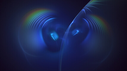 Poster - 3D manual rendering abstract multicolor fractal light background. Its not AI Generatd illustration.