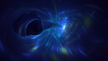Poster - 3D manual rendering abstract multicolor fractal light background. Its not AI Generatd illustration.