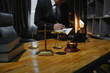 © aekachai - Male lawyer sitting and working, solving problems and work related to the legal work of lawyers.