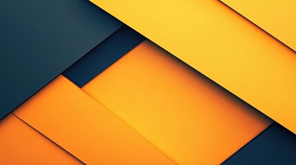 Poster - Abstract Geometric Shapes in Yellow and Blue: A minimalist composition of overlapping geometric shapes in vibrant yellow and cool blue, creating an abstract and modern design. 