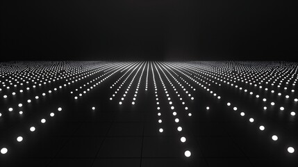 Poster - Illuminated grid of subtly glowing dots on a dark background.