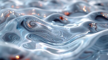 Poster - dynamic waves of water creating intricate patterns under bright light conditions