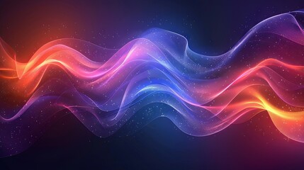 Abstract glowing wave lines background. Modern colorful gradient flowing wave lines on dark background. Suit for poster, banner, brochure, cover, website, flyer. Vector illustration