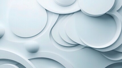 Wall Mural - Abstract Minimalist Circles: A serene and modern design with overlapping circles in various sizes and depths