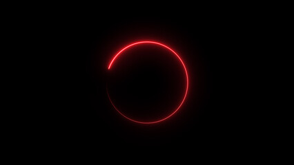 Wall Mural - Abstract neon glowing circle frame loading background illustration.