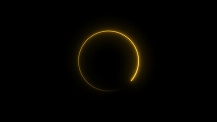 Wall Mural - Abstract neon glowing circle frame loading background illustration.