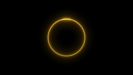 Wall Mural - Abstract neon glowing circle frame loading background illustration.