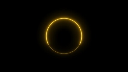 Wall Mural - Abstract beautiful neon light glowing circle frame background concept illustration.