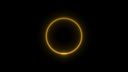 Wall Mural - Abstract neon glowing circle frame loading background illustration.