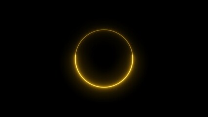 Wall Mural - Abstract glowing neon circle frame background illustration.