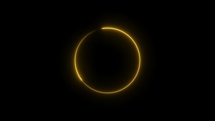 Wall Mural - Abstract beautiful neon light glowing circle frame background concept illustration.