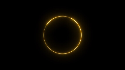 Wall Mural - Abstract beautiful neon light glowing circle frame background concept illustration.