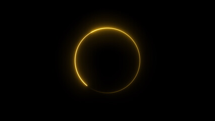 Wall Mural - Abstract glowing neon circle frame background illustration.