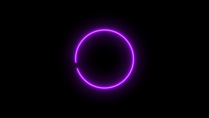 Wall Mural - Abstract beautiful neon light glowing circle frame background concept illustration.
