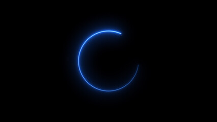 Wall Mural - Abstract neon glowing circle frame loading background illustration.