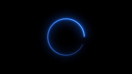 Wall Mural - Abstract glowing neon circle frame background illustration.