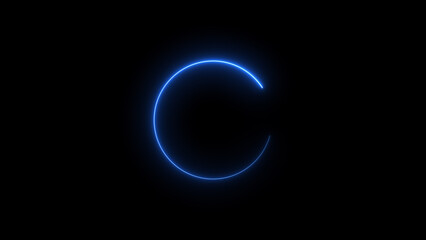 Wall Mural - Abstract glowing neon circle frame background illustration.