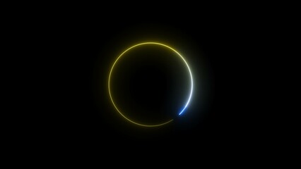 Wall Mural - Abstract glowing neon circle frame background illustration.