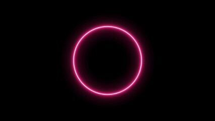 Wall Mural - Abstract beautiful neon light glowing circle frame background concept illustration.