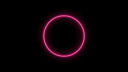 Wall Mural - Abstract glowing neon circle frame background illustration.