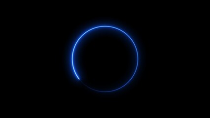 Wall Mural - Abstract glowing neon circle frame background illustration.